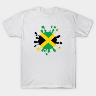 Jamaica National Flag Paint Splash T-Shirt